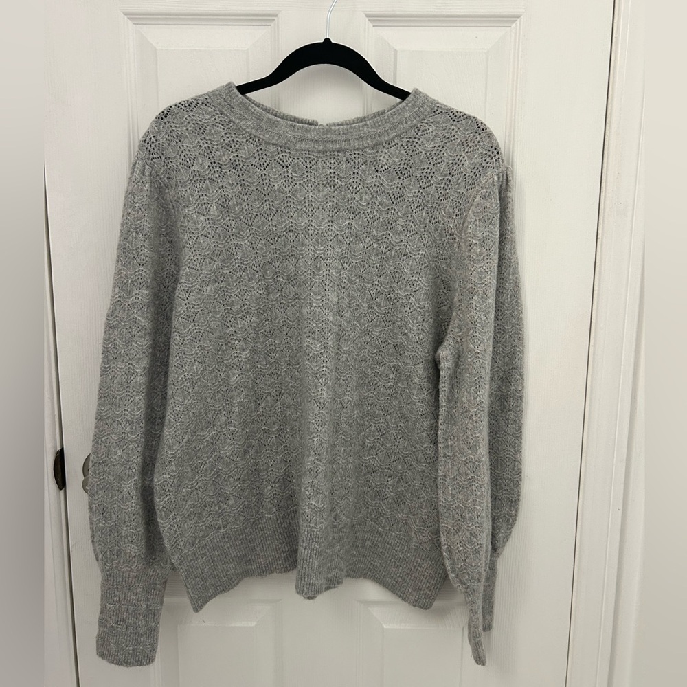 Joe Fresh Grey Patterned Sweater with Keyhole Back, Sz XL